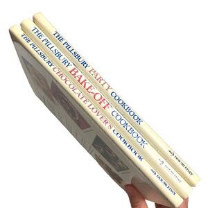 The Pillsbury Cookbook Set of Three Cookbooks Party Bake Off Chocolate Lovers